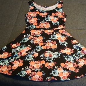 Blue and pink floral dress